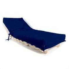 Sofa Cama Solteiro Futon Dobrável Azul Royal Acquablock