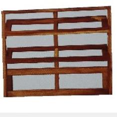 Vitrô Basculante De Madeira Imbuia Reto 1,20 X 0,80 Rodam Natural