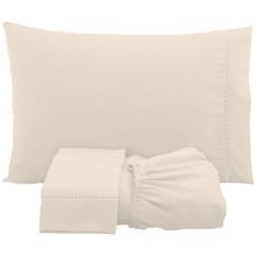 Jogo De Lençol Solteiro Percal 200 Fios 3 Peças - Palha