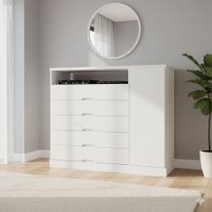 Cômoda Made Marcs Braga 5 Gavetas 1 Porta 1 Nicho - 120cm de Largura