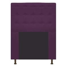 Cabeceira Estofada Dama 90 cm Solteiro Com Botonê Suede Roxo - ADJ Decor