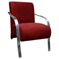 Poltrona Vênus 01 Lugar, Braço Cromado