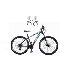  Bicicleta Aro 29 Ksw Xlt 24v Freios Hidráulicos Garfo Suspensão Mtb - Preto\Azul