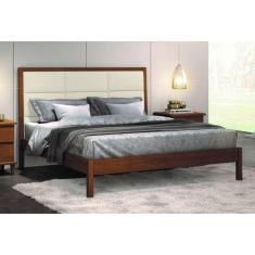 Cama Casal Estofada Captonê Madeira Maciça 1,60m - Lisboa - Móveis Montanhês