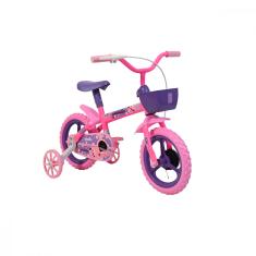 Bicicleta Infantil Aro 12 Athor - JOANINHA ROSA C/ KIT VIOLETA