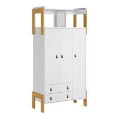 Guarda-Roupa com Nicho Fantasia Branco - Qmovi