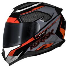 Capacete Masculino Norisk Razor Speedmax Preto Cinza Moto, Preto Cinza