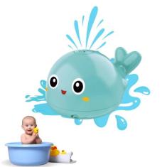 Brinquedos Para Banho Bebe Baleia Brilha Led Esguicha Água - FSS Varie