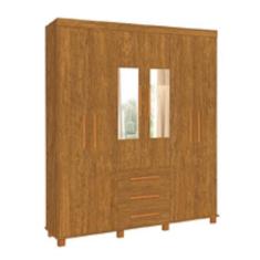Roupeiro Casal 6 Portas 3 Gavetas Arizona C/Espelho-Carmolar, Naturale