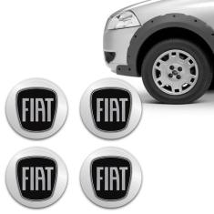 Kit Adesivo De Calota Emblema Fiat Black Piano Resinado 55mm - SPORTIN