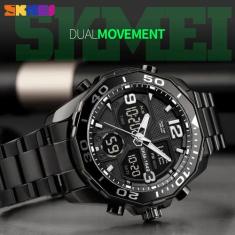 Relógio Masculino Skmei 1649 Anadigital Esporte Casual Luxo,  Preto