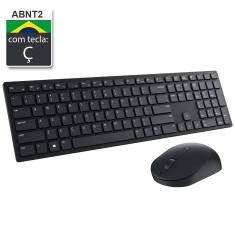 Kit Teclado e Mouse sem Fio Dell KM5221W Wireless Pro - ABNT2 - 1600dpi - Receptor USB-Unissex