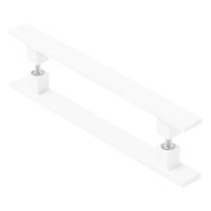 Puxador De Porta Pivotante Barra Chata Duplo Branco 30cm