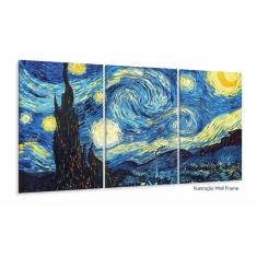 Quadro Decorativo Van Gogh Noite Estrelada 120x60 3 pçs
