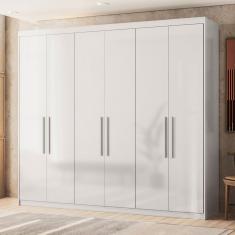 Guarda Roupa Casal 6 Portas 2 Gavetas London Demóbile Branco