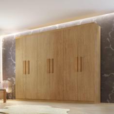 Guarda Roupa Casal 6 Portas 2 Gavetas Petra Rufato Imbuia