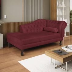 Diva Recamier Dora 160cm Lado Esquerdo Suede Bordô