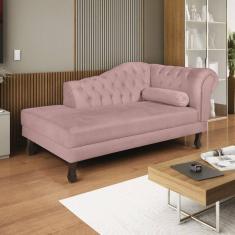 Diva Recamier Dora 130cm Lado Esquerdo Linho Rose