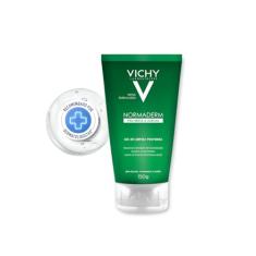Vichy Normaderm Gel de Limpeza Profunda, Remove Impurezas, Controla Oleosidade e Desobstrui Poros, Ação Calmante e Anti-inflamatória, para Peles Mistas a Oleosas, 150g