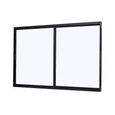 Janela de Alumínio de Correr Lateral 100x150cm 2 Folhas e Vidro Liso Ultra Ramassol Preto