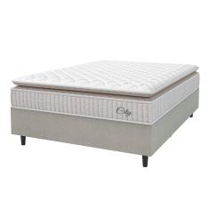 Cama Box Colchão Casal Molas Ensacadas City Pillow Top 138x61cm Branco/bege Hellen Branco/bg