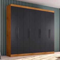 Guarda Roupa Casal Ambiente Prime 1684 Freijó Carbono - Araplac