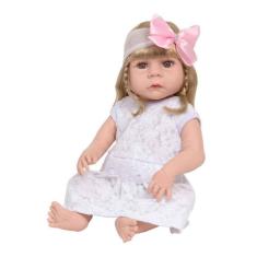Boneca Reborn Realista Loira Enxoval Completo Vários Itens
