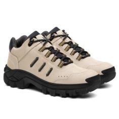 Tênis Coturno Malibú em Couro Bota Adventure Solado Tratorado Casual Masculino-Masculino