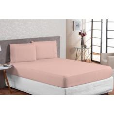 Lençol Casal Padrão 3 Peças 100% Algodão Fronhas Ponto Palito - Vaness