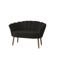 Namoradeira 2 Lugares Confortável Recepção Sala Quarto Flor Cor: Preto