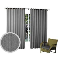 Cortina Maya Tecido Rústico 3,00m X 2,80m Campari Textil, Cinza