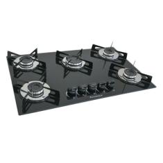 Fogão Cooktop Premium 5 Bocas Ultra Chama Preto - Chamalar