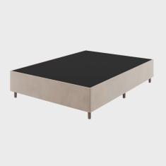 Base Box Casal 37cm x 188cm x 138cm Treviso Liso Creme