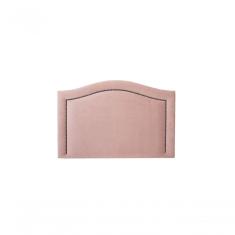 Cabeceira Solteiro 90x60 Veludo Rosê Tachas Fumê