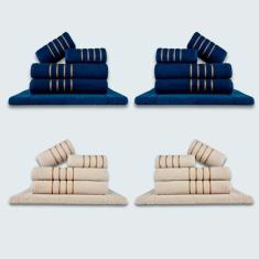 Jogo De Toalhas 20 Pçs Coleção Dubai 100% Algodão Az+bg