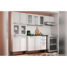 Cozinha Modulada Bertolini Múltipla 4 Peças (2 Armários + 1 Balcão + 1 Paneleiro) C4P80 Branco