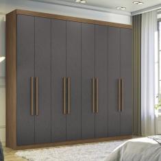 Guarda-roupa Casal 8 Portas 4 Gavetas Master New Jatobá-grafite