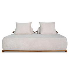 Sofá 2 Lugares 180cm Ilha Base Madeira Viero S06 Boucle Bege - Mpozenato