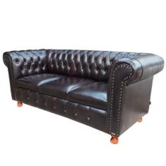 Sofá Chesterfield Luiz XV 1,80cm Corano Café sala de estar/recepção/ b