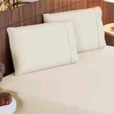 Jogo de Lençol Cama King 400 Fios  Ponto Palito 3 Peças King - CASA DO