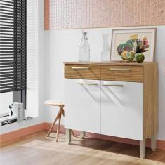 Balcão De Cozinha Ambiente Nala Freijó Supremo Ripado - Kits Paraná - 