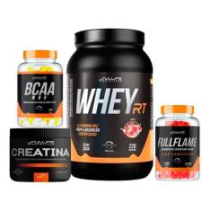 Whey Concentrado Rt 907g + Creatina Pura Micronizada 150g + Cafeina 21