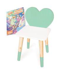 Cadeira Infantil de Madeira Coração (Verde Claro)
