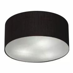 Plafon Cilíndrico Md-3013 Cúpula Em Tecido 60x21cm Preto - Bivolt