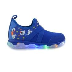 Tênis Infantil Masculino Klin Color Light Azul com LED - 353-Masculino