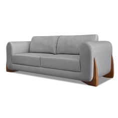 Sofá 3 Lugares Yves Linho Cinza 180 cm