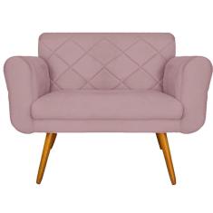 Namoradeira Decorativa Estofada Para Sala de Recepção Isabella Suede Rosê - LM DECOR