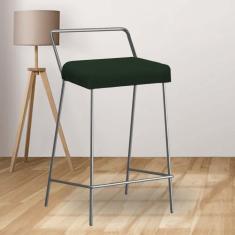 Banqueta Alta Com Encosto Donna Bistrô Verde