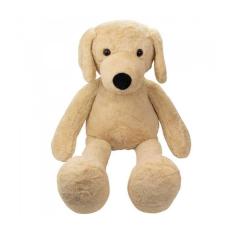 Cachorro De Pelúcia Bege Sentado Fazenda 23 Cm