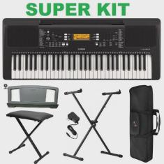 Kit Teclado Psr E363 c/ Fonte Bi Volt + Suporte Teclado X + Bolsa Protetora + Banqueta X - Yamaha